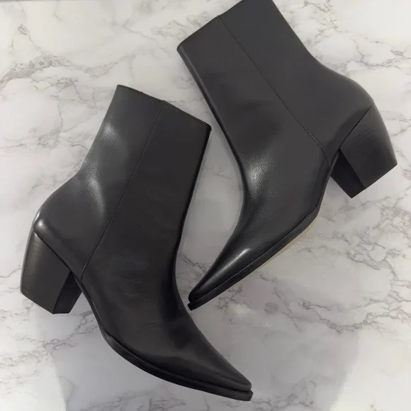 Matisse Caty Leather Booties Size 8 Black Leather Pointed Toe Ankle Boots - Picture 13 of 15